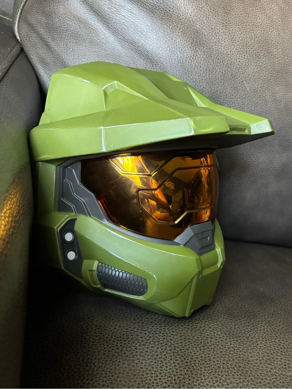 Disguise Halo Halloween Costume Helmet Mask with gold visor for Kids